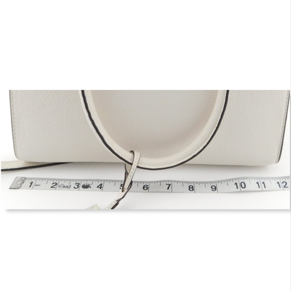 New MICHAEL KORS MK Logo Lock & Key Vanilla Leather Large Satchel Tote Bag - Picture 6 of 8